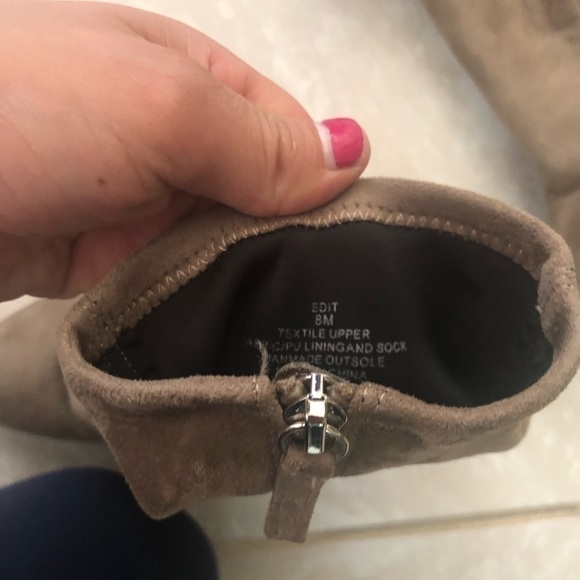 Steve Madden Edit Taupe Suede High Heel Mid-Calf Boots Size 8 - Picture 8 of 8